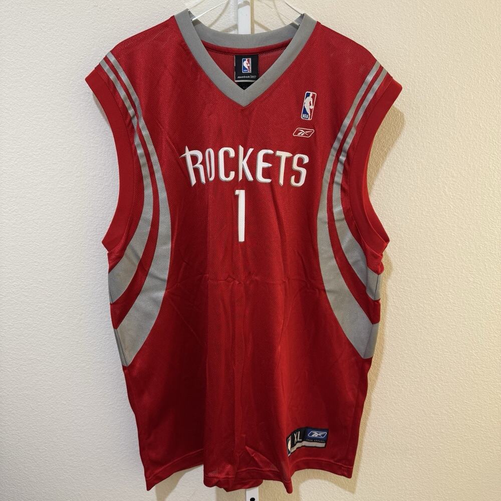 Tracy McGrady Jersey Mens XL Houston Rockets #1 Basketball Red Reebok NBA